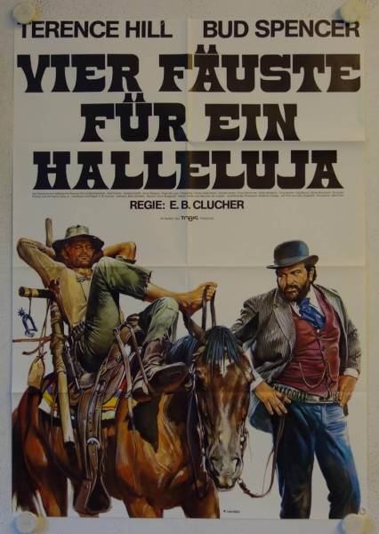 Vier Fäuste für ein Halleluja originales deutsches Filmplakat (R80s)